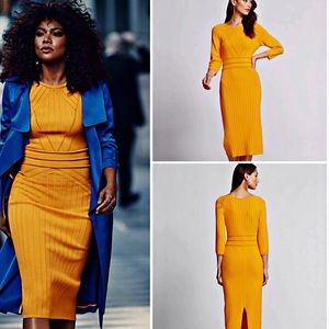 NY&co mustard yellow dress